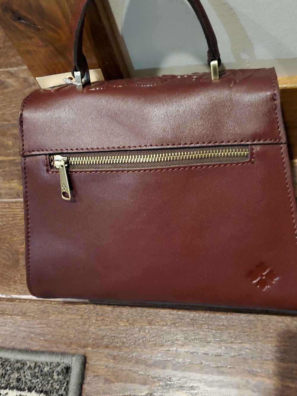 Patricia Nash Deep Red Embossed Leather Satchel - Picture 16 of 16